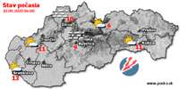 Stav počasia - Slovensko (10.09.2020 o 6.00 hod.)