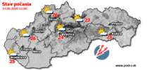 Stav počasia - Slovensko (14.09.2020 o 12.00 hod.)