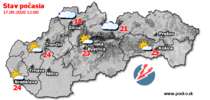 Stav počasia - Slovensko (17.09.2020 o 12.00 hod.)