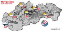 Stav počasia - Slovensko (18.09.2020 o 12.00 hod.)