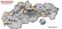 Stav počasia - Slovensko (19.09.2020 o 6.00 hod.)