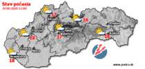 Stav počasia - Slovensko (19.09.2020 o 12.00 hod.)