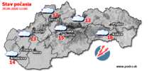 Stav počasia - Slovensko (29.09.2020 o 12.00 hod.)