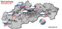 Stav počasia - Slovensko (30.09.2020 o 12.00 hod.)