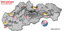 Stav počasia - Slovensko (10.10.2020 o 6.00 hod.)