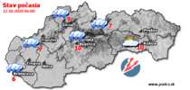 Stav počasia - Slovensko (12.10.2020 o 6.00 hod.)