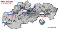 Stav počasia - Slovensko (12.10.2020 o 12.00 hod.)