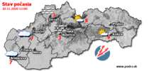 Stav počasia - Slovensko (10.11.2020 o 12.00 hod.)