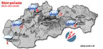 Stav počasia - Slovensko (08.02.2021 o 6.00 hod.)