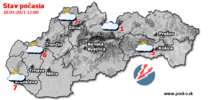 Stav počasia - Slovensko (18.03.2021 o 12.00 hod.)