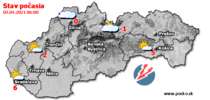 Stav počasia - Slovensko (03.04.2021 o 6.00 hod.)