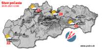 Stav počasia - Slovensko (10.05.2021 o 12.00 hod.)