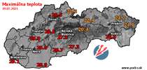 Maximálna teplota - dnes (19.07.2021)