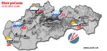 Stav počasia - Slovensko (11.07.2021 o 12.00 hod.)