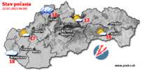 Stav počasia - Slovensko (12.07.2021 o 6.00 hod.)