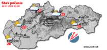 Stav počasia - Slovensko (16.07.2021 o 12.00 hod.)