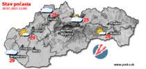 Stav počasia - Slovensko (18.07.2021 o 12.00 hod.)
