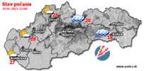 Stav počasia - Slovensko (19.07.2021 o 12.00 hod.)