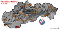 Maximálna teplota - dnes (04.10.2021)