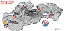 Stav počasia - Slovensko (02.10.2021 o 6.00 hod.)