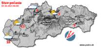 Stav počasia - Slovensko (03.10.2021 o 6.00 hod.)