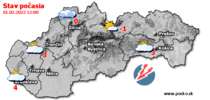 Stav počasia - Slovensko (01.02.2022 o 12.00 hod.)