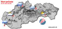 Stav počasia - Slovensko (05.04.2022 o 6.00 hod.)