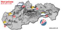 Stav počasia - Slovensko (06.04.2022 o 12.00 hod.)