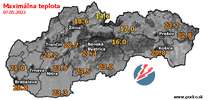 Maximálna teplota - dnes (07.05.2022)
