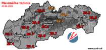 Maximálna teplota - dnes (23.06.2022)
