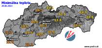 Minimálna teplota - dnes (28.06.2022)