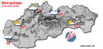Stav počasia - Slovensko (25.06.2022 o 6.00 hod.)
