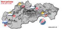 Stav počasia - Slovensko (25.06.2022 o 12.00 hod.)