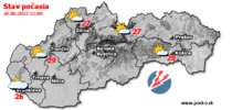 Stav počasia - Slovensko (26.06.2022 o 12.00 hod.)