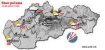 Stav počasia - Slovensko (27.06.2022 o 12.00 hod.)