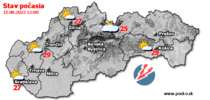 Stav počasia - Slovensko (15.08.2022 o 12.00 hod.)