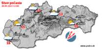 Stav počasia - Slovensko (28.09.2022 o 12.00 hod.)