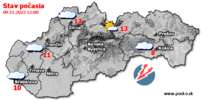 Stav počasia - Slovensko (09.11.2022 o 12.00 hod.)