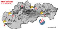 Stav počasia - Slovensko (12.11.2022 o 6.00 hod.)