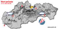 Stav počasia - Slovensko (13.11.2022 o 6.00 hod.)