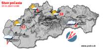 Stav počasia - Slovensko (13.11.2022 o 12.00 hod.)