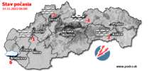 Stav počasia - Slovensko (14.11.2022 o 6.00 hod.)