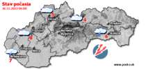 Stav počasia - Slovensko (16.11.2022 o 6.00 hod.)