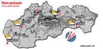 Stav počasia - Slovensko (25.12.2022 o 6.00 hod.)
