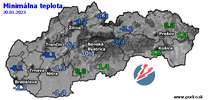 Minimálna teplota - dnes (20.01.2023)