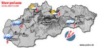 Stav počasia - Slovensko (15.01.2023 o 12.00 hod.)