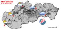 Stav počasia - Slovensko (16.01.2023 o 12.00 hod.)