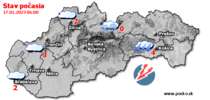 Stav počasia - Slovensko (17.01.2023 o 6.00 hod.)