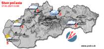 Stav počasia - Slovensko (17.01.2023 o 12.00 hod.)