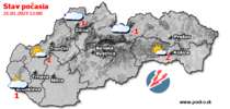 Stav počasia - Slovensko (21.01.2023 o 12.00 hod.)